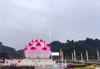 金屬蓮花雕塑制作廠家，鍛造工藝，水景蓮花噴泉雕塑選用