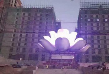 鏤空蓮花雕塑專(zhuān)供，鍛造工藝，燈光蓮花雕塑生產(chǎn)廠家