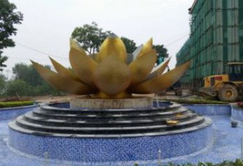 蓮花雕塑供需，小區(qū)雕塑，銅蓮花雕塑制造廠家