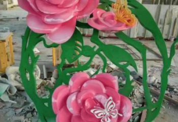 月季雕塑特供，白鋼構(gòu)件，景觀月季花朵雕塑供應(yīng)