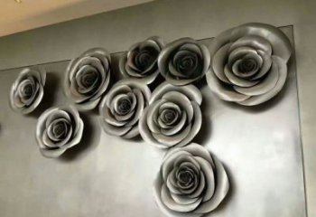 月季花雕塑定制，花卉雕塑，園林不銹鋼月季花雕塑預(yù)定