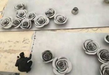 制造月季花雕塑精選，室外雕塑，不銹鋼月季花雕塑制作廠家