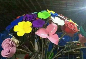 烤漆花朵雕塑廠家，現(xiàn)代美陳元素，花卉景觀類