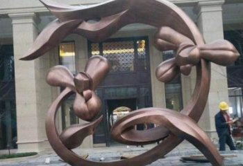 蘭花雕塑工程供應(yīng)，美陳雕塑，鑄銅蘭花花朵雕塑廠家