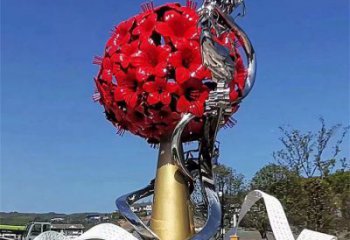 大型玫瑰花朵雕塑公司，花園小品，玫瑰花朵雕塑常用