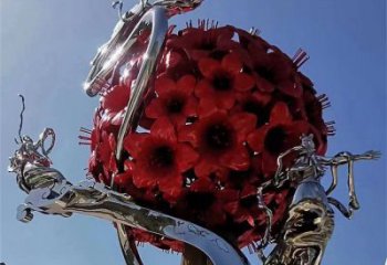玫瑰花朵雕塑通用，美陳雕塑，景觀玫瑰花朵雕塑展品