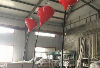 花朵雕塑標(biāo)準(zhǔn)，烤漆工藝，郁金香花朵雕塑廠家