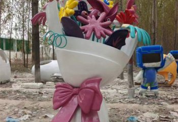 花朵雕塑承接，廣場系列，彩繪郁金香花朵雕塑標(biāo)準(zhǔn)