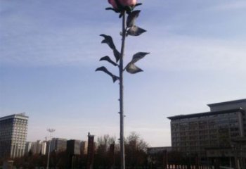 花朵月季雕塑承接，街景小品，月季花朵雕塑標(biāo)志訂做