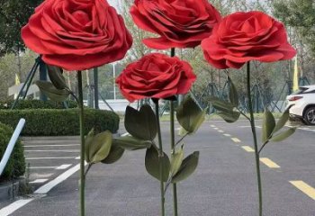 花朵月季雕塑供求，村標(biāo)概念，景觀月季花朵雕塑通用