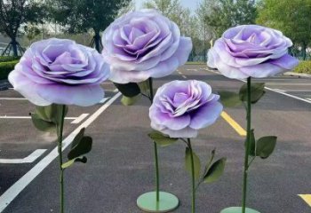 花朵月季雕塑定制廠家，街頭雕塑，月季花朵雕塑制作廠家