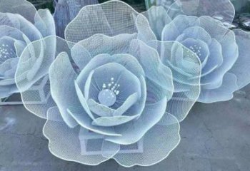 牡丹花雕塑訂做廠家，美陳雕塑，鏤空牡丹花雕塑優(yōu)選