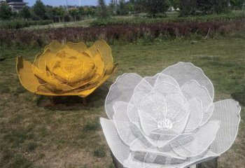 牡丹花雕塑提供，白鋼構件，鏤空牡丹花雕塑生產廠家