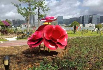 牡丹花雕塑，烤漆工藝，不銹鋼牡丹花雕塑廠家承接