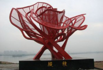 牡丹花雕塑工廠，多彩藝術(shù)，不銹鋼牡丹花雕塑供應(yīng)