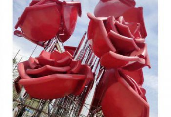 牡丹花雕塑制造，街景小品，花朵牡丹花雕塑廠家