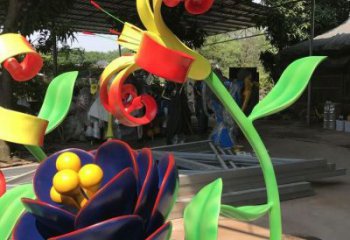 蘭花雕塑制造商，小區(qū)擺件，不銹鋼蘭花雕塑提供廠家