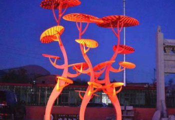 門(mén)口花傘雕塑點(diǎn)擊，地標(biāo)擺件，不銹鋼花傘雕塑承接