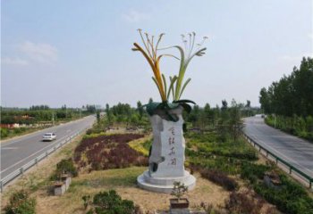 金銀花雕塑生產(chǎn)商，街頭藝術(shù)，不銹鋼金銀花雕塑廠家