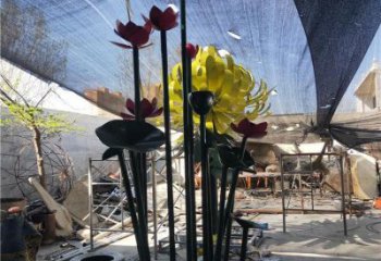 菊花雕塑工廠，戶外雕塑，景觀不銹鋼菊花雕塑選用