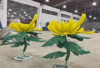 現(xiàn)代菊花雕塑定制，中式工藝，菊花雕塑造型優(yōu)價