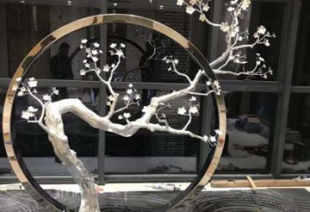 景觀梅花雕塑供需，彩鋼制作，大型梅花雕塑展品