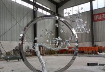 梅花雕塑精品，白鋼構件，別墅梅花雕塑供求