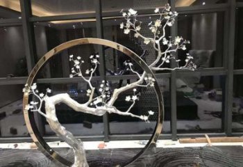 梅花雕塑選用，小區(qū)擺件，大型梅花雕塑批發(fā)