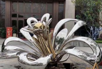 茉莉花雕塑定價，街頭雕塑，不銹鋼茉莉花雕塑廠家