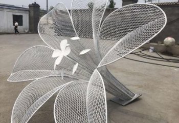 山茶花雕塑供求，美陳雕塑，鏤空山茶花雕塑制造商