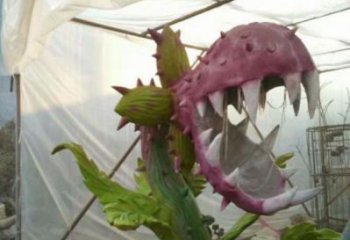 食人花雕塑精品，景觀概念，彩繪食人花雕塑通用