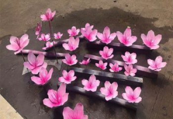 桃花雕塑工廠，美陳雕塑，烤漆桃花雕塑標準