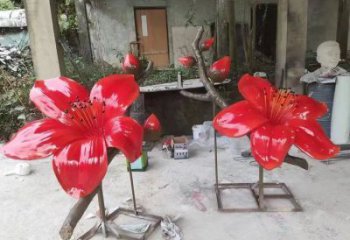 梧桐花雕塑優(yōu)選，室外雕塑，彩繪梧桐花雕塑廠家優(yōu)選