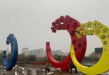 櫻花雕塑制造商，美陳雕塑，不銹鋼櫻花雕塑訂做廠家