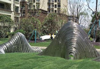 鋼絲假山雕塑，白鋼構(gòu)件，建筑假山雕塑制造廠(chǎng)家