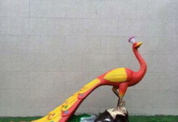 門口彩繪孔雀雕塑點(diǎn)擊，地標(biāo)擺件，仿真孔雀雕塑廠家