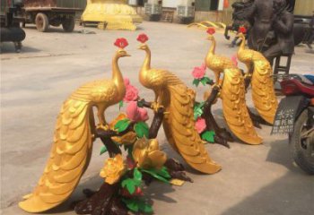 戶外孔雀擺放批發(fā)，景觀雕塑，銅孔雀雕塑生產(chǎn)商