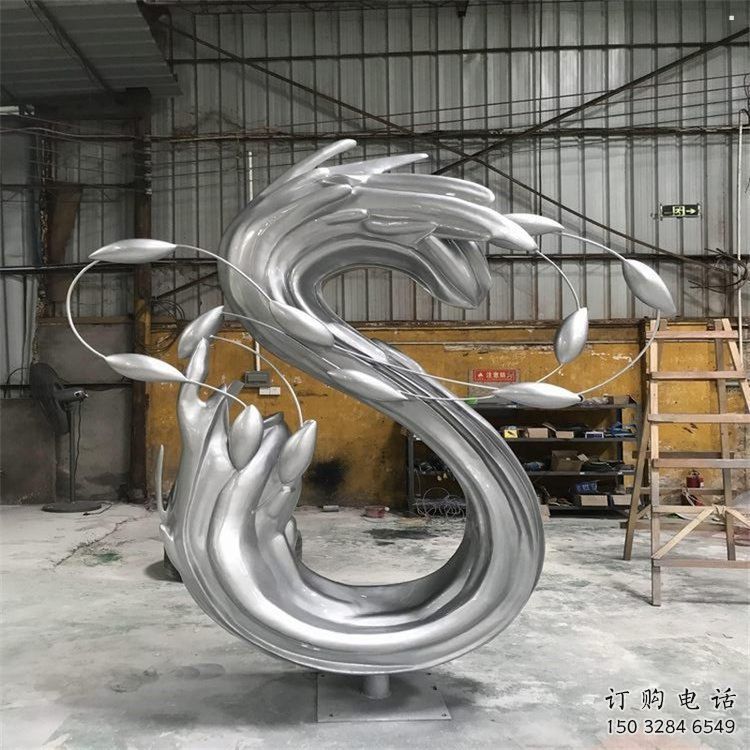 公園海浪雕塑，噴砂發(fā)光雕塑，鍛造工藝