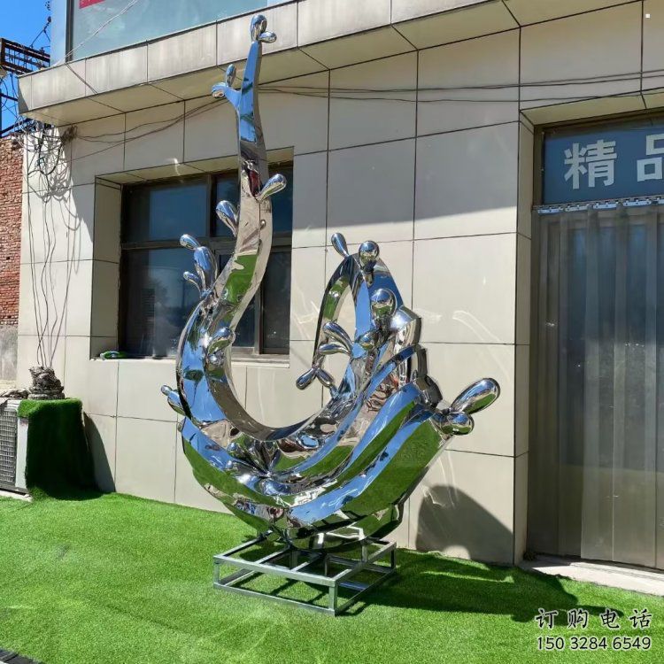 海浪雕塑制造廠家，鏡面工藝，不銹鋼材質(zhì)