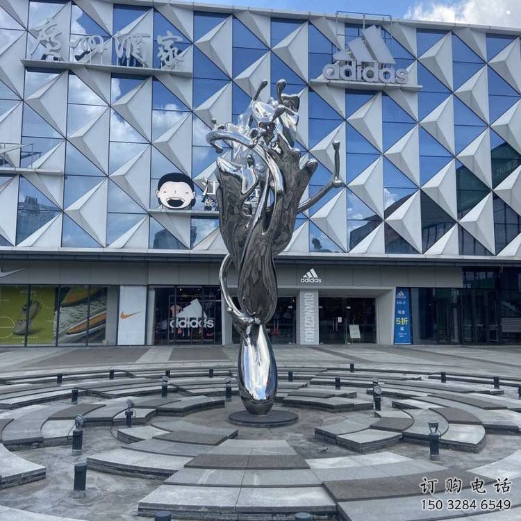 景區(qū)海浪雕塑，鍍金歐式雕塑，鐵藝材質(zhì)