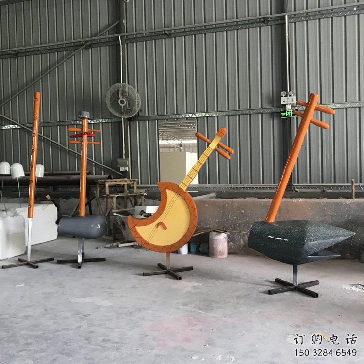 二胡雕塑生產(chǎn)，水景雕塑，不銹鋼二胡雕塑定制