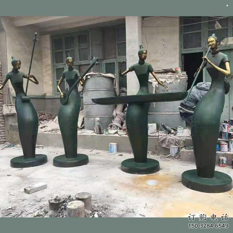 彈古箏雕塑供求，村標(biāo)概念，民俗人物雕塑制作承接
