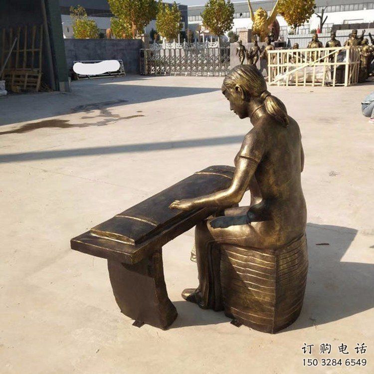彈古箏雕塑精選，街道標識，民俗人物雕塑工程指用