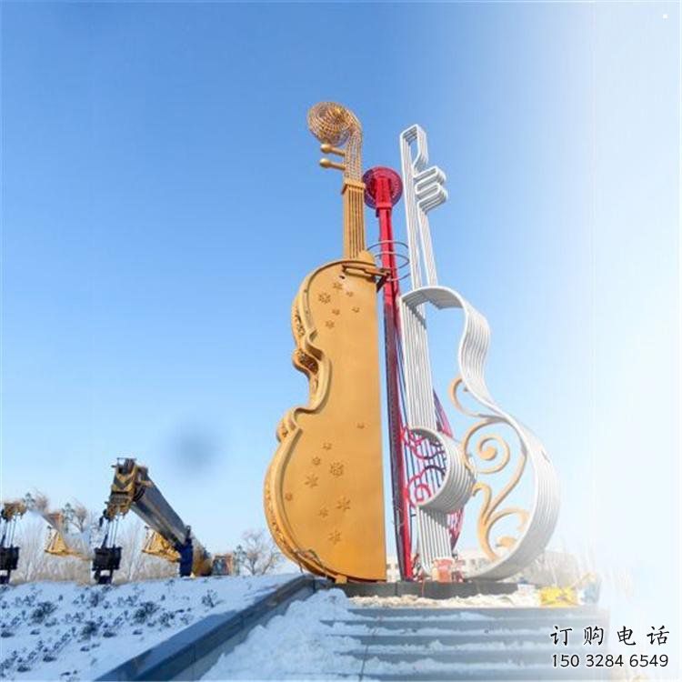 提琴雕塑供應(yīng)，樂器雕塑，烤漆提琴雕塑制造廠家