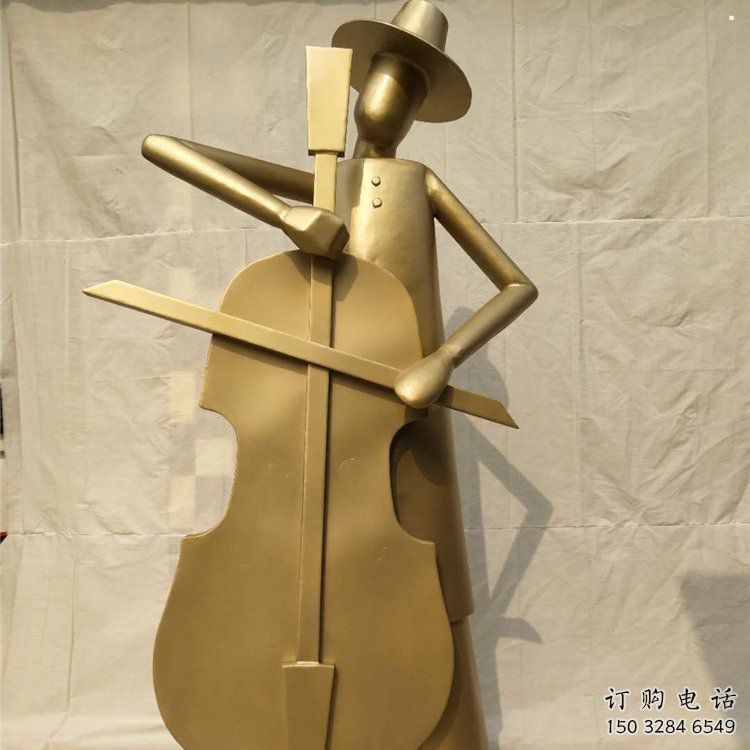 提琴雕塑定制，村標概念，不銹鋼提琴雕塑預定