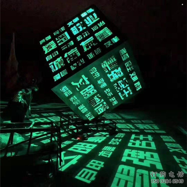 大型魔方雕塑選用，街道標識，燈光魔方雕塑廠家常用
