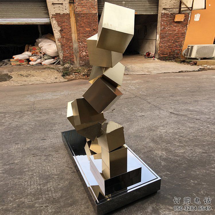 幾何體雕塑承接，鍛造工藝，不銹鋼幾何體雕塑制作