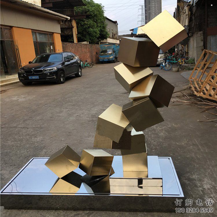 幾何體雕塑精選，美陳雕塑，不銹鋼幾何體雕塑訂做