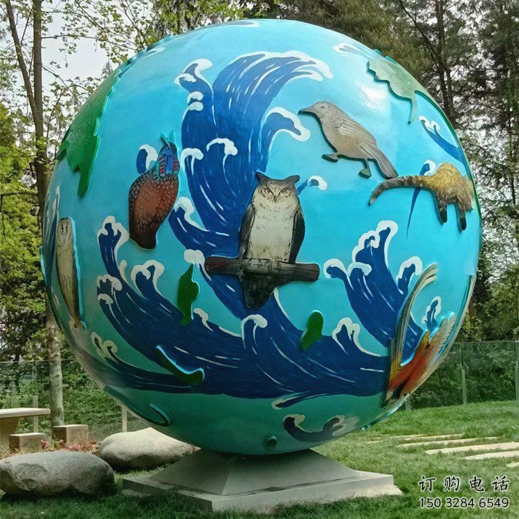 鏤空球雕塑點(diǎn)擊，中式工藝，烤漆鏤空球雕塑供給