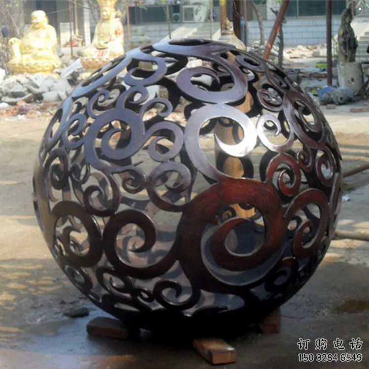 鏤空球雕塑精選，公園小品，烤漆鏤空球雕塑廠家